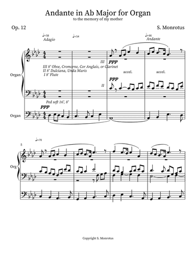 Andante in Ab Major for Organ
