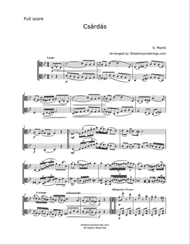 Monti, V. - Csardas for Two Violas
