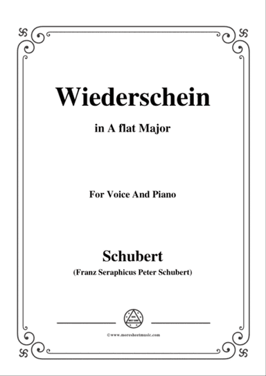 Schubert-Wiederschein,in A flat Major,for Voice&Piano