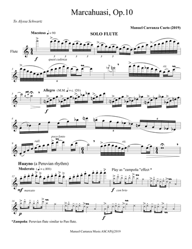 Marcahuasi, Op.10 for solo flute