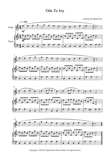Ode To Joy - Ludwig Van Beethoven (Violin + Piano)
