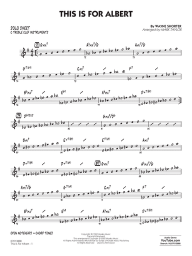 This Is For Albert (arr. Mark Taylor) - C Solo Sheet