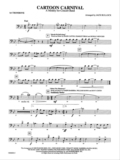 Cartoon Carnival (Medley): 1st Trombone