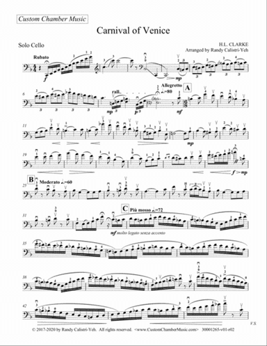 Clarke Carnival of Venice (solo cello)