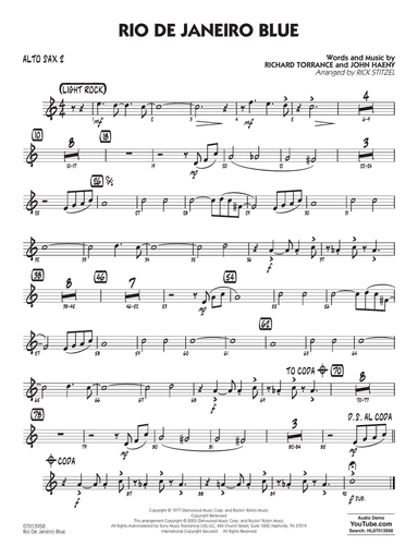 Rio de Janeiro Blue (Key: C min) (arr. Rick Stitzel) - Alto Sax 2