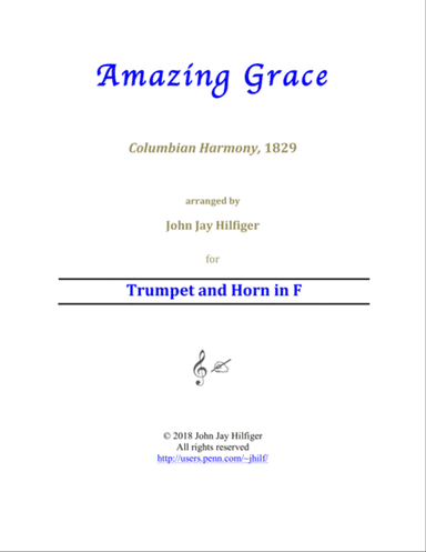 Amazing Grace for Trumpet and Horn
