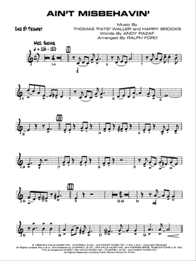 Ain't Misbehavin': 2nd B-flat Trumpet
