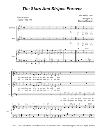 The Stars and Stripes Forever (Vocal Trio - (SAB)