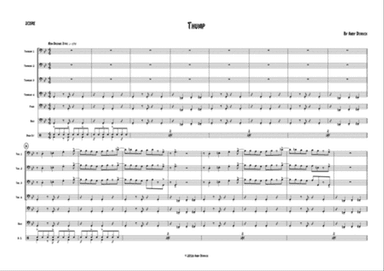 Thump for jazz trombone quartet and rhythm section