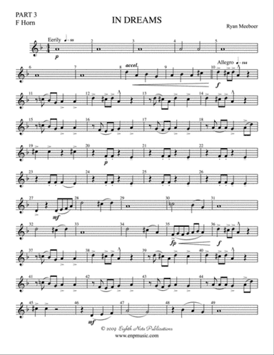 In Dreams: Part 3 F Horn