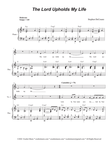 The Lord Upholds My Life (Vocal solo)