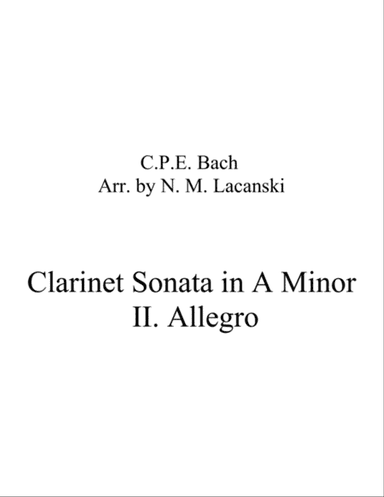 Clarinet Sonata in A Minor II. Allegro