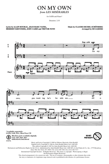 On My Own (from Les Miserables) (arr. Ed Lojeski)