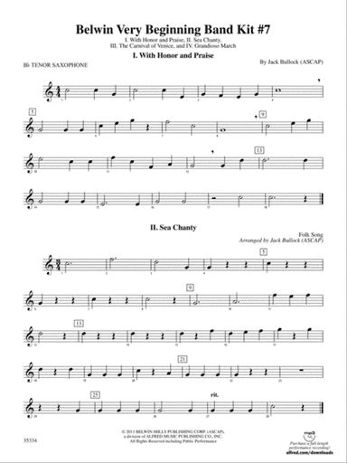 Belwin Very Beginning Band Kit #7: B-flat Tenor Saxophone