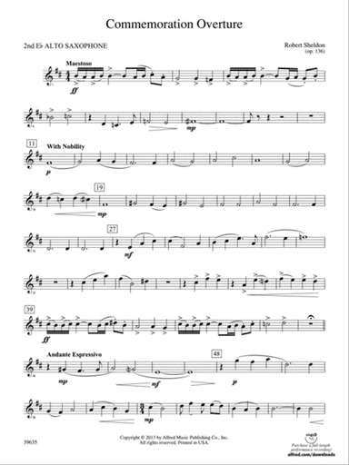 Commemoration Overture: 2nd E-flat Alto Saxophone