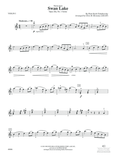 Theme from Swan Lake: 1st Violin