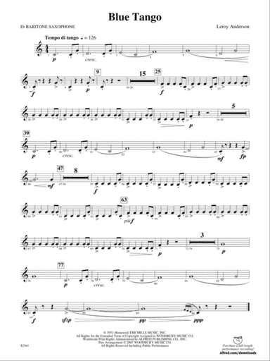 Blue Tango: E-flat Baritone Saxophone