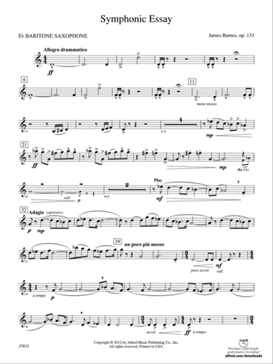 Symphonic Essay: E-flat Baritone Saxophone