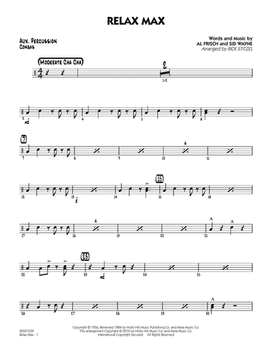 Relax Max (arr. Rick Stitzel) - Aux Percussion