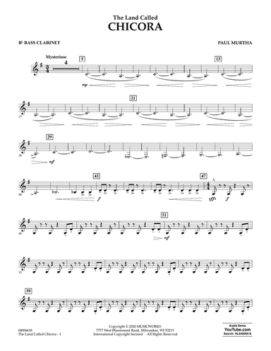 The Land Called Chicora - Bb Bass Clarinet