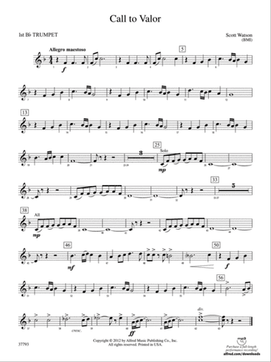 Call to Valor: 1st B-flat Trumpet
