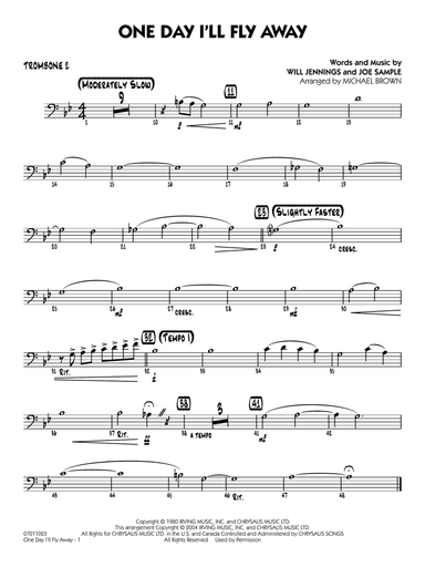 One Day I'll Fly Away (from Moulin Rouge) (arr. Michael Brown) - Trombone 2