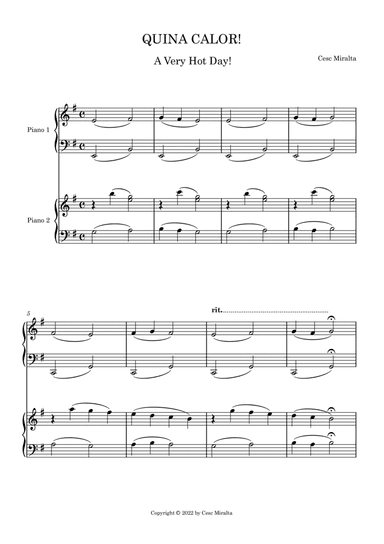 QUINA CALOR Pno Duet