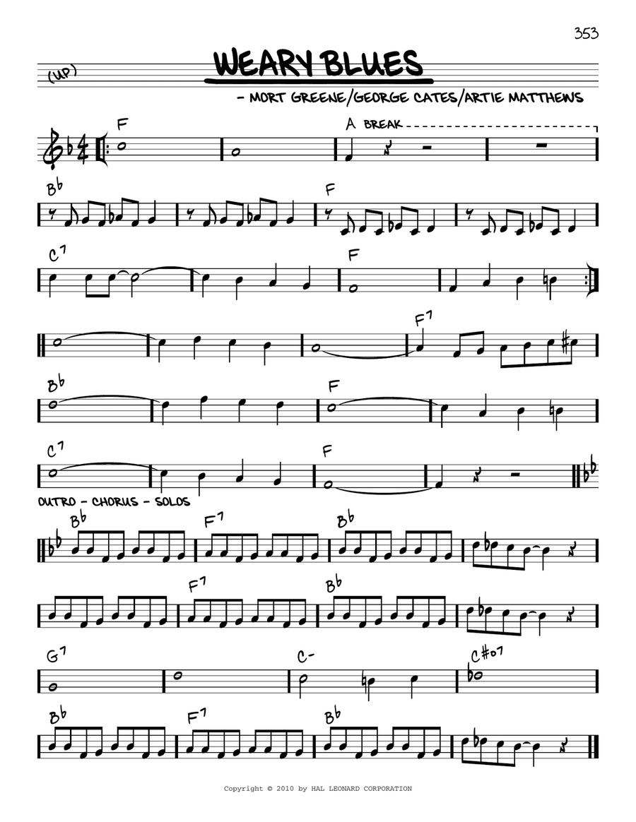 Weary Blues (arr. Robert Rawlins)