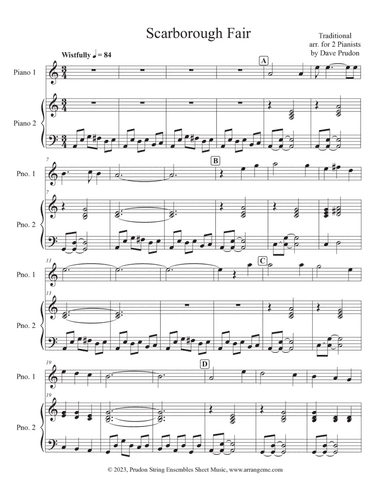 Scarborough Fair for 2 Pianists