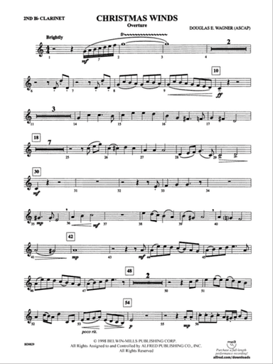 Christmas Winds (Overture): 2nd B-flat Clarinet