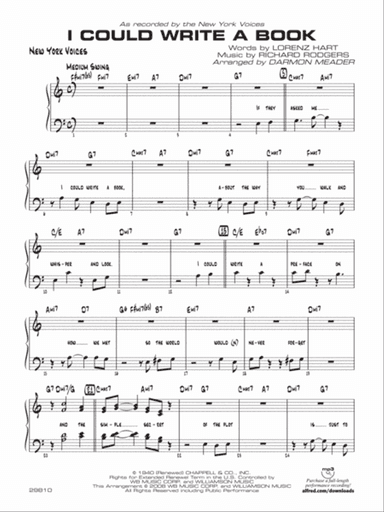 I Could Write a Book: SATB Vocals