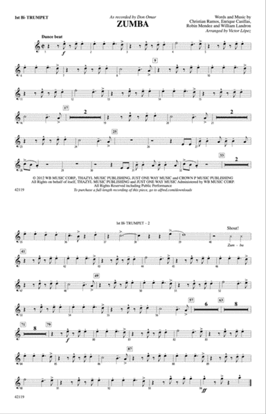 Zumba: 1st B-flat Trumpet