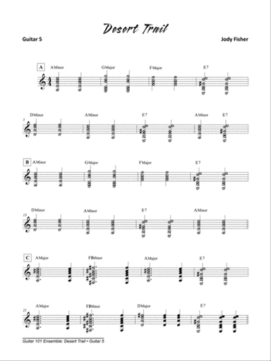 Alfred's Guitar 101, Ensemble: Desert Trail: Guitar 5