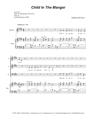 Child In The Manger (Vocal Trio - (SAB)