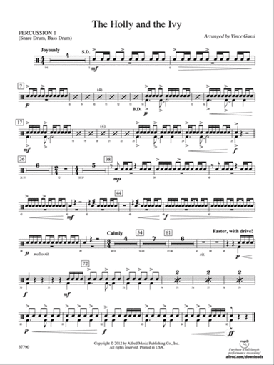 The Holly and the Ivy: 1st Percussion