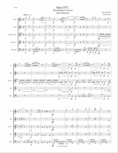 Schubert Opus 72 1st movement for wind quintet