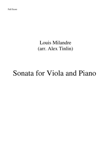 Sonata for Viola and Piano