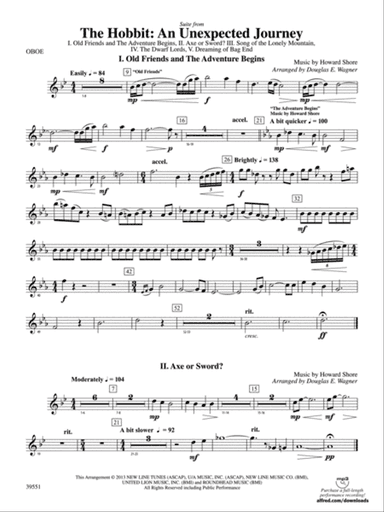 The Hobbit: An Unexpected Journey, Suite from: Oboe