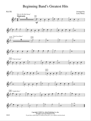 Beginning Band's Greatest Hits: Flute