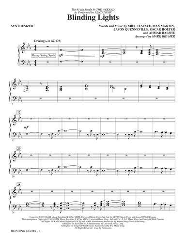 Blinding Lights (arr. Mark Brymer) - Synthesizer