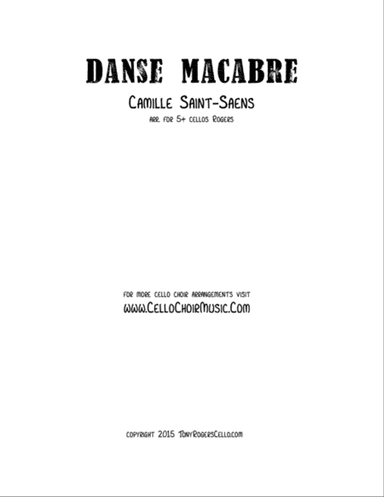 Saint-Saens "Dance Macabre" for Cello Quintet SCORE AND PARTS