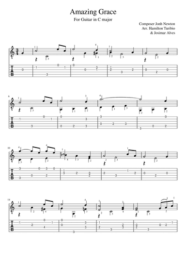 Amazing grace in C major