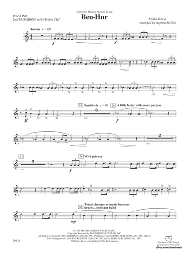 Ben-Hur: (wp) 2nd B-flat Trombone T.C.