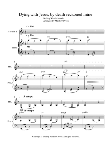 Dying with Jesus, by death reckoned mine