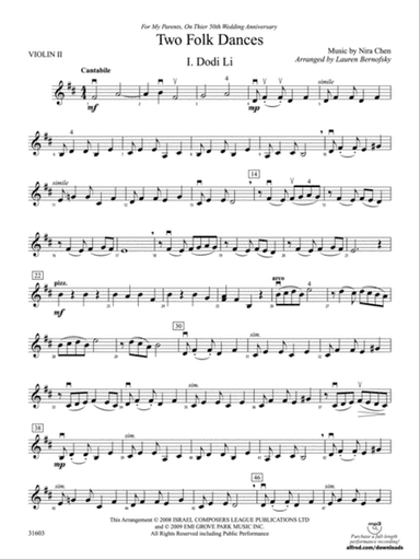 Two Folk Dances: 2nd Violin