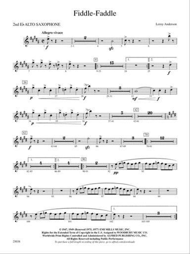 Fiddle-Faddle: 2nd E-flat Alto Saxophone