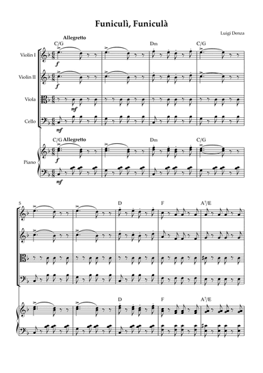 Funiculì, Funiculà - String Quartet & Piano