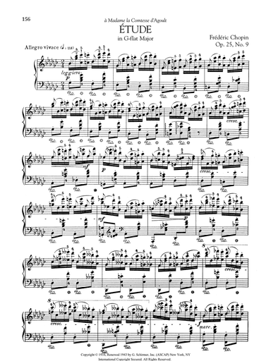 Etude in G-flat Major, Op. 25, No. 9