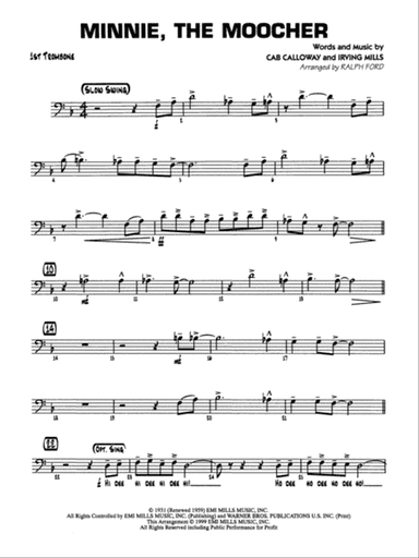 Minnie the Moocher: 1st Trombone