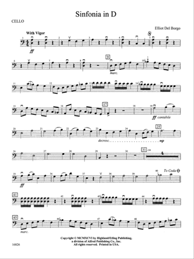 Sinfonia in D: Cello